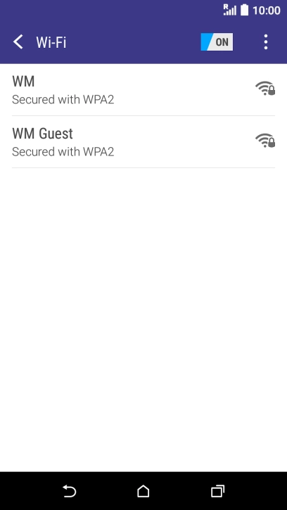 Press the required Wi-Fi network.