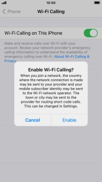 If you turn on the function, press Enable.