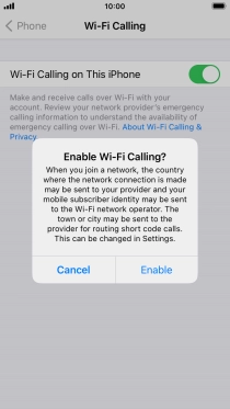 If you turn on the function, press Enable.