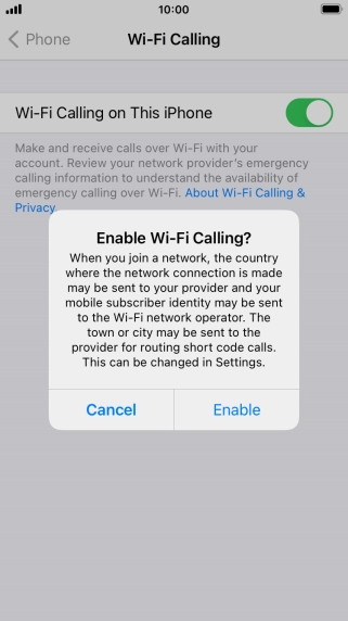 If you turn on the function, press Enable.