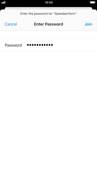 Key in the password for the Wi-Fi network and press Join.