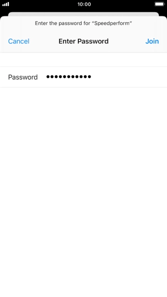 Key in the password for the Wi-Fi network and press Join.