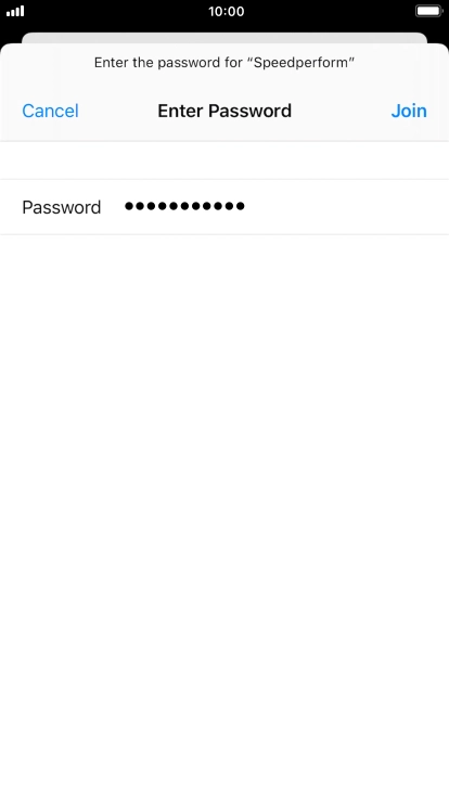 Key in the password for the Wi-Fi network and press Join.