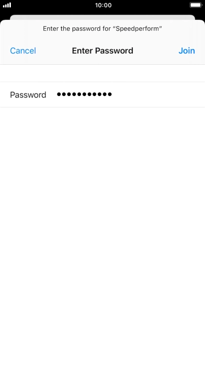Key in the password for the Wi-Fi network and press Join.