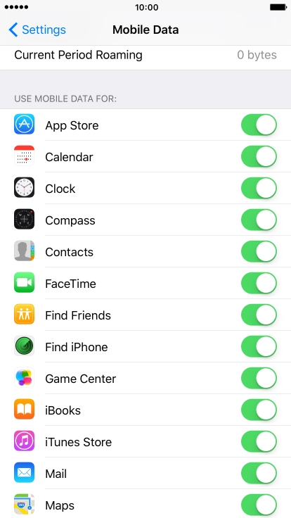 The data usage is displayed below MOBILE DATA USAGE.
