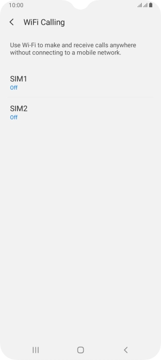 Press the name of the SIM.