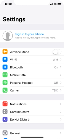 Press Sign in to your iPhone.