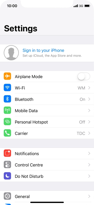 Press Sign in to your iPhone.