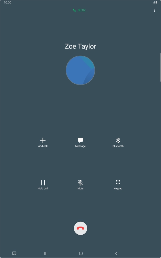 Press the end call icon.