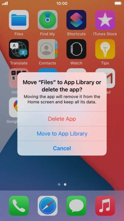 Press Delete App.