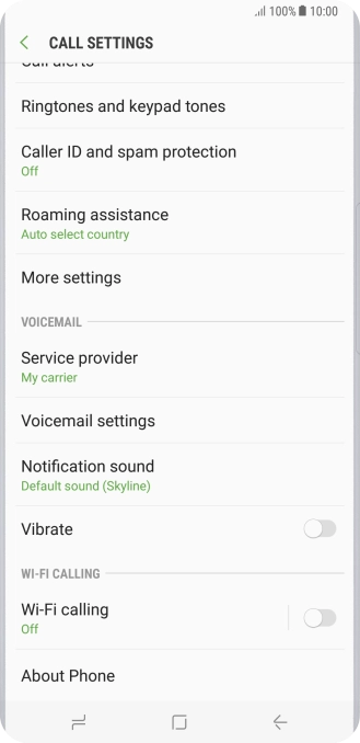 Press Voicemail settings.
