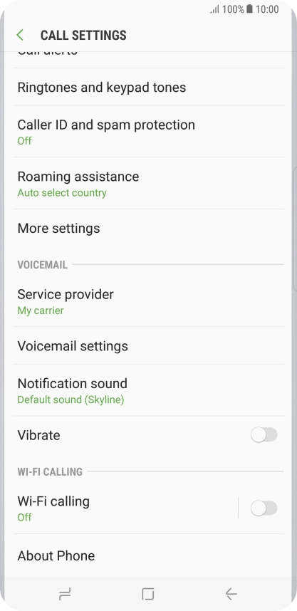 Press Voicemail settings.