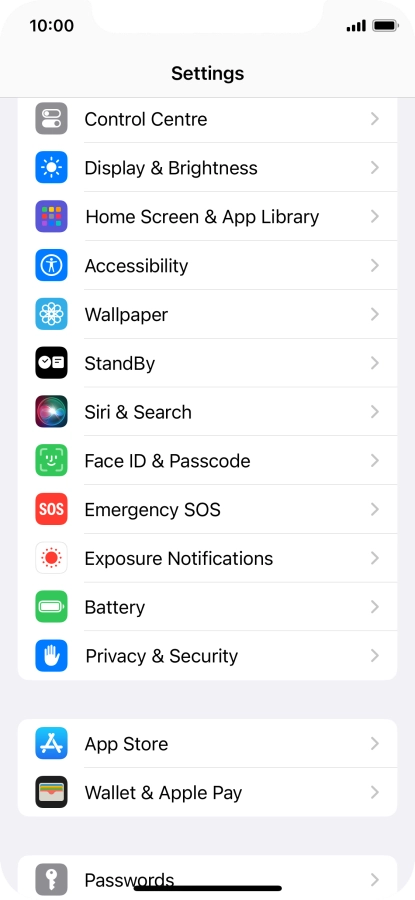 Press Face ID & Passcode.