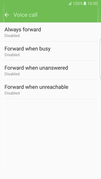 Press the required divert type.