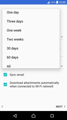 Press the required setting. Press the required setting.