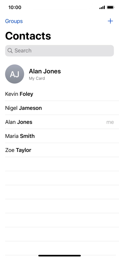 Press the new contact icon.