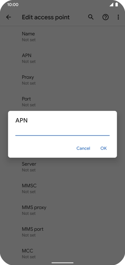 Key in live.vodafone.com and press OK.