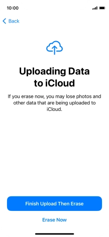 Press the required setting.