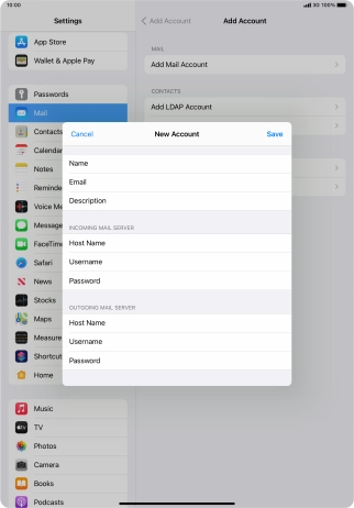 Press Save. Your email account has now been set up. To select more settings for incoming and outgoing server, proceed with the following steps.