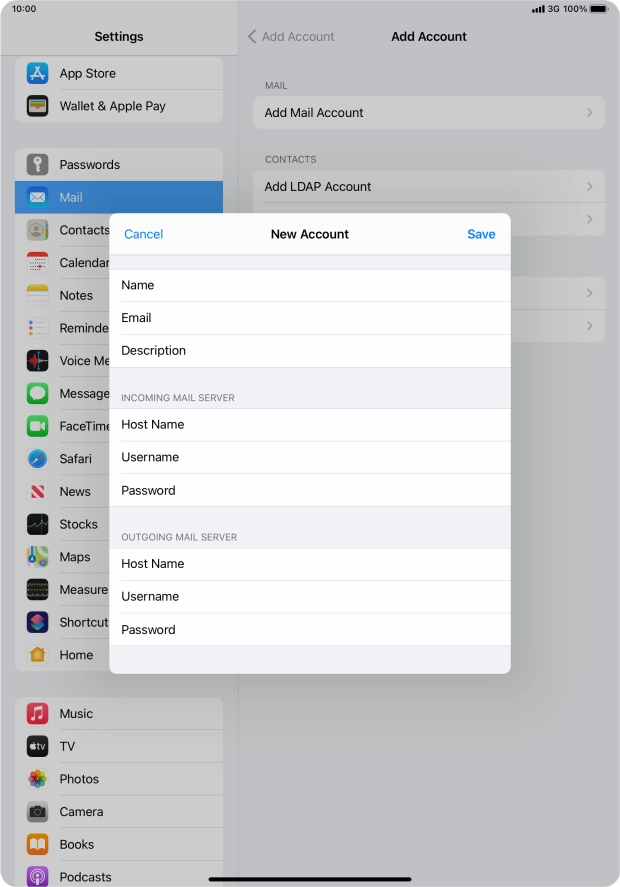 Press Save. Your email account has now been set up. To select more settings for incoming and outgoing server, proceed with the following steps.
