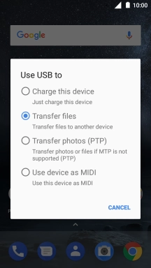 Press Transfer files.