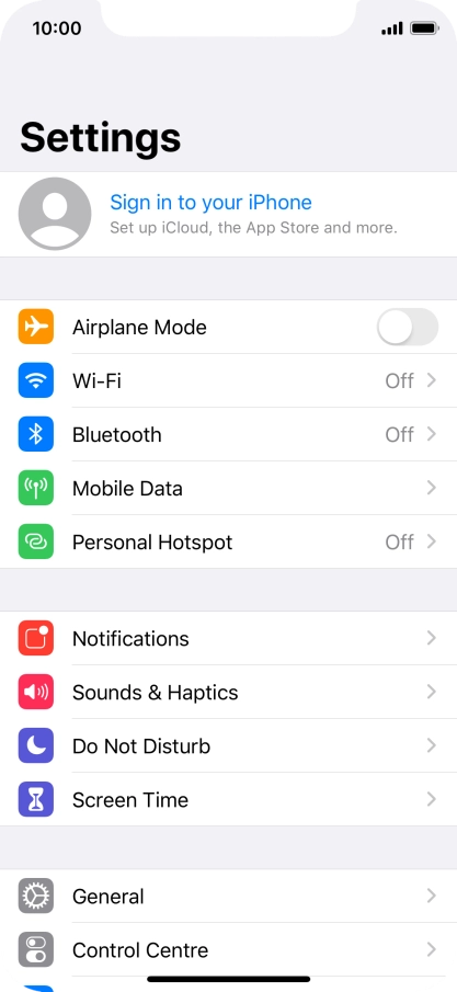 Press Sign in to your iPhone.