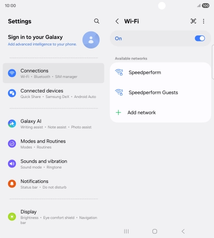 Press the required Wi-Fi network.