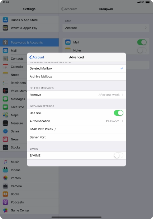 Press the indicator next to 
