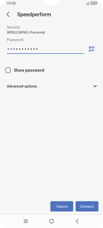 Key in the password for the Wi-Fi network and press Connect. Key in the password for the Wi-Fi network and press Connect.