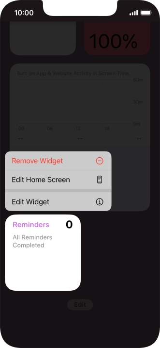 Press Remove Widget.