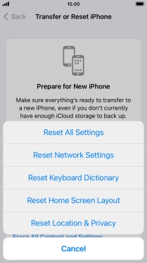 Press Reset All Settings.