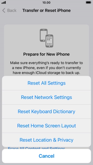 Press Reset All Settings.