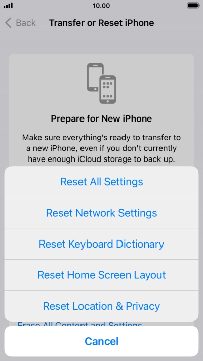 Press Reset All Settings.
