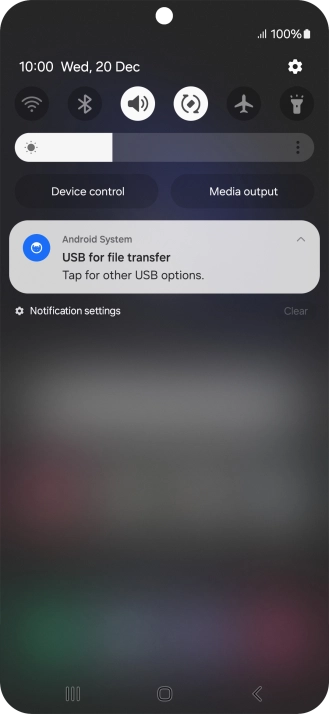 Press Tap for other USB options..