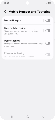 Press Mobile Hotspot. Press Mobile Hotspot.
