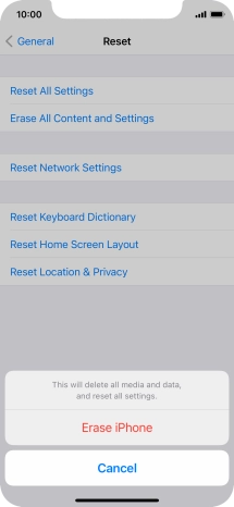 Press Erase iPhone.