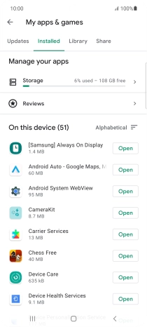 Press the required app.