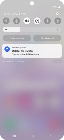 Press Tap for other USB options..