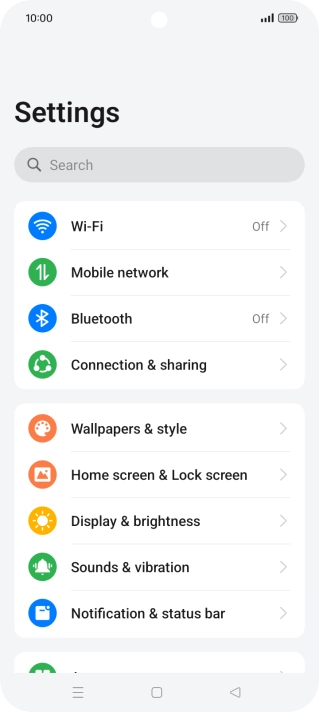 Press Mobile network.