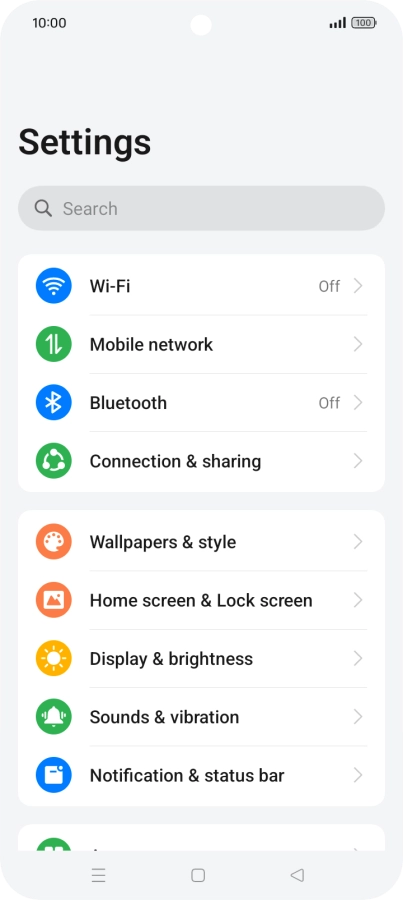 Press Mobile network.