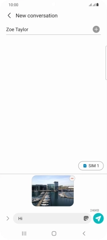 Press the send icon when you've finished your picture message. Press the send icon when you've finished your picture message.