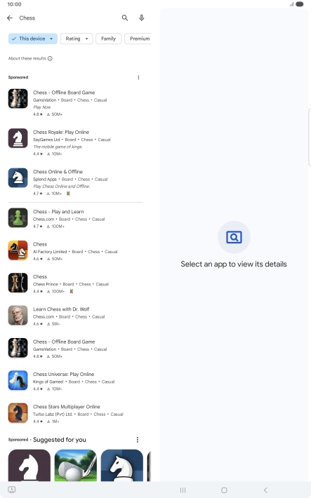 Press the required app.