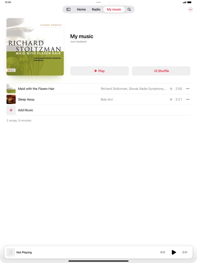 Go to the required category or playlist and press the required audio file.