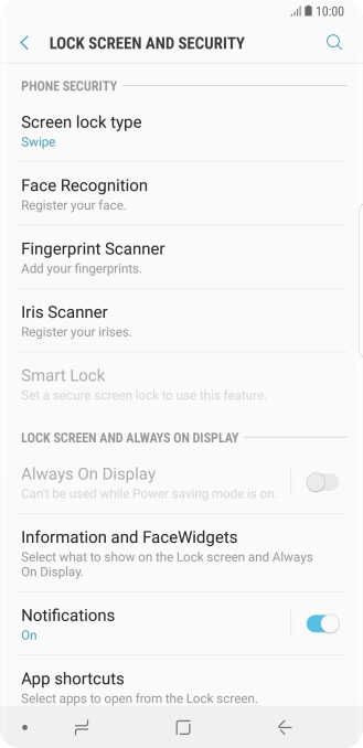 Press Iris Scanner.