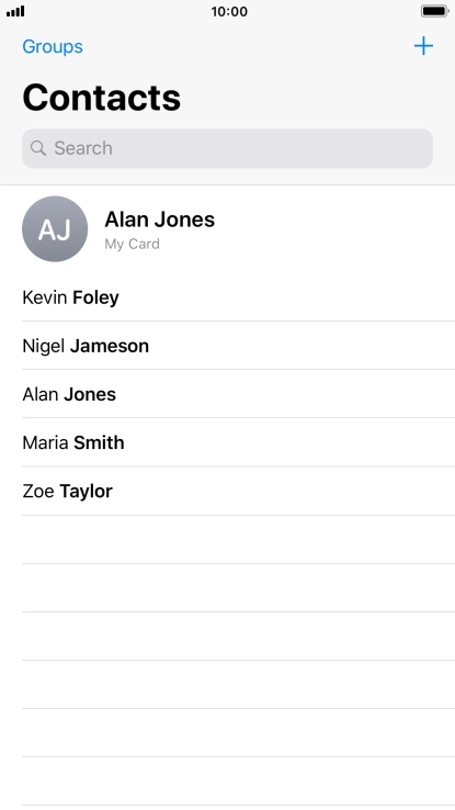 Press the new contact icon.