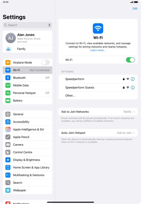 Press the required Wi-Fi network and key in the password for the Wi-Fi network. Press the required Wi-Fi network and key in the password for the Wi-Fi network.
