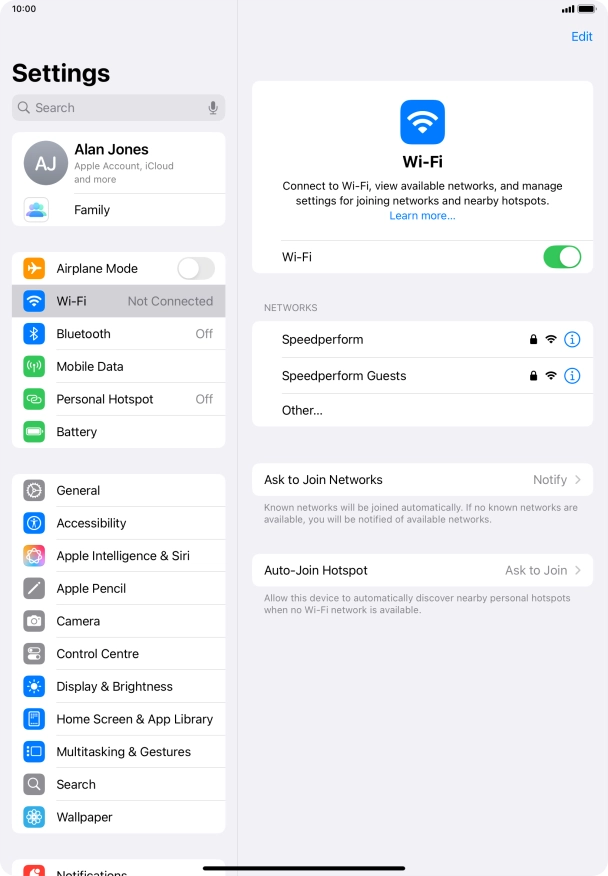Press the required Wi-Fi network and key in the password for the Wi-Fi network. Press the required Wi-Fi network and key in the password for the Wi-Fi network.