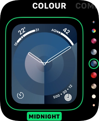 Turn the Digital Crown to change between the different designs.