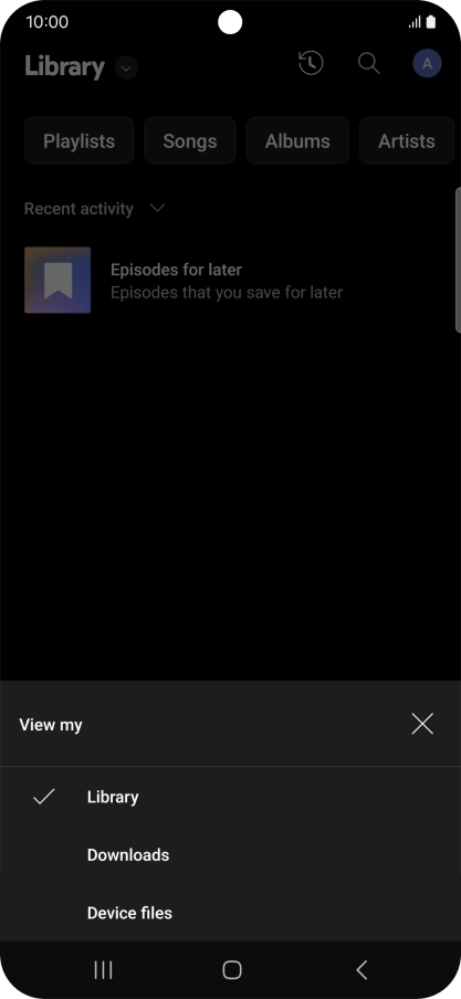 Press the required category and go to the required audio file.