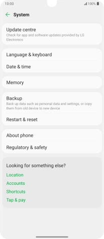 Press Update centre.